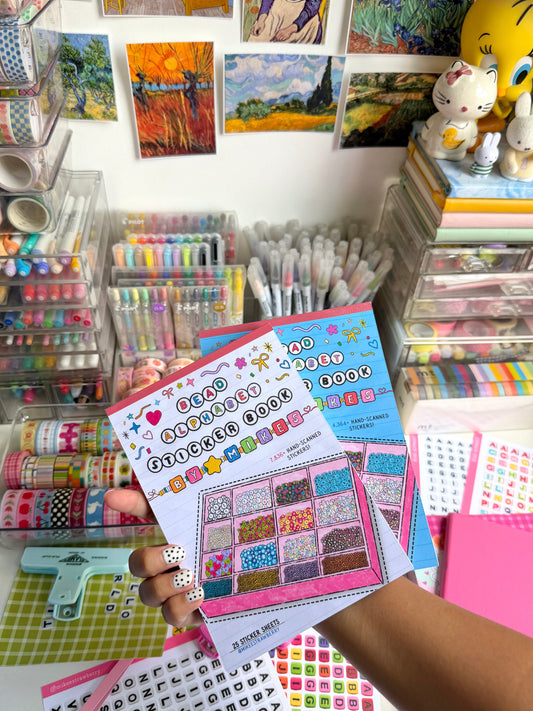 (PRE-ORDER) Bead Alphabet Sticker Book by Mikes - 15 sheets