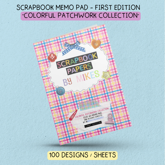 (PRE-ORDER) Scrapbook Memo Pad (1st Edition) - "Colorful Patchwork Collection" - 100 sheets