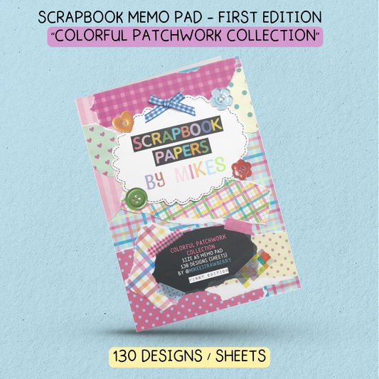 (PRE-ORDER) Scrapbook Memo Pad (1st Edition) - "Colorful Patchwork Collection" - 130 sheets