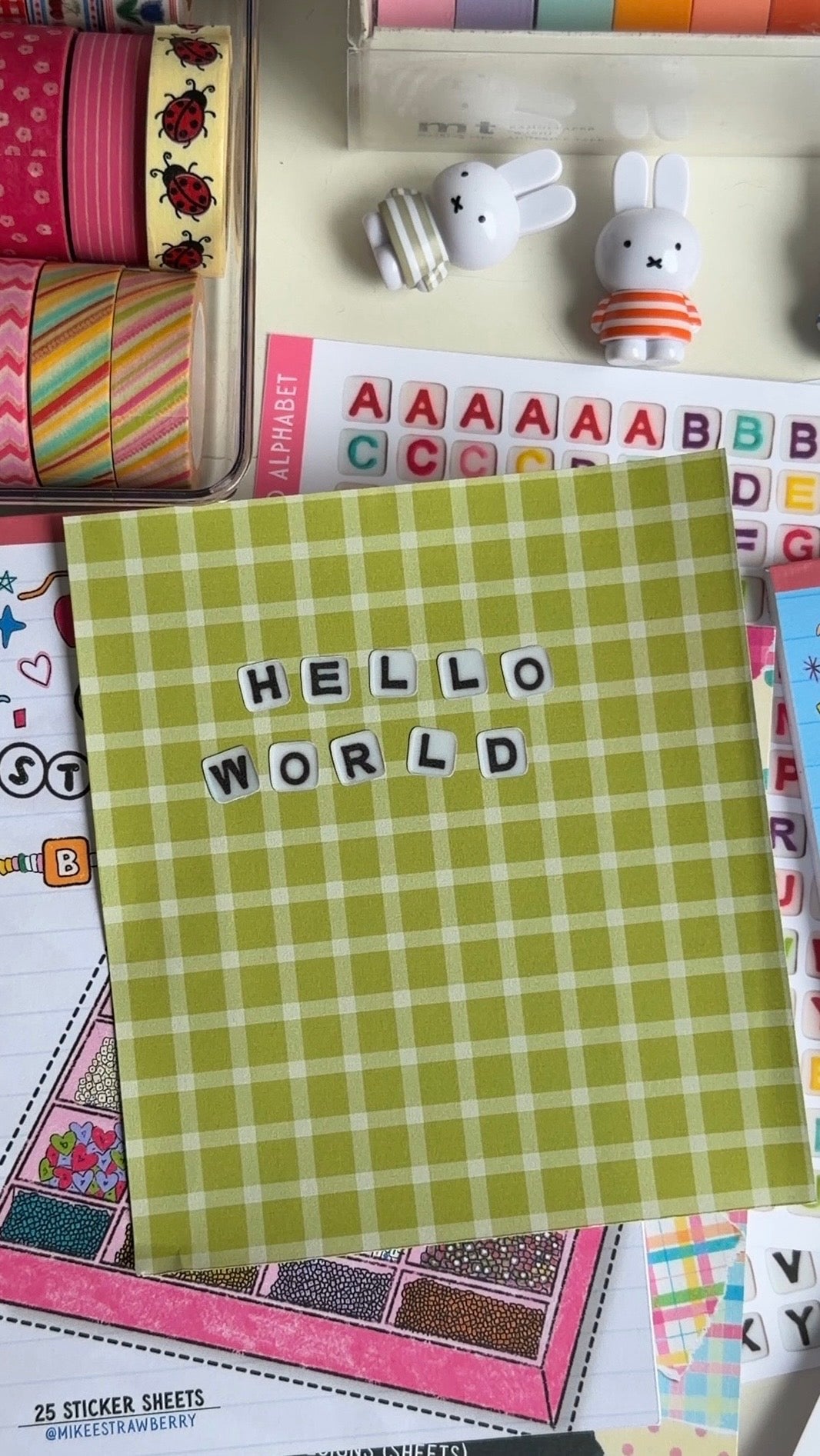 (PRE-ORDER) Bead Alphabet Sticker Book by Mikes - 15 sheets