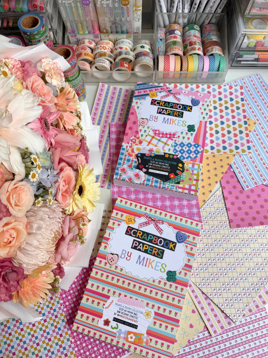 (PRE-ORDER) Scrapbook Memo Pad (2nd Edition) - "Hearts & Bloom Collection" - 60 sheets