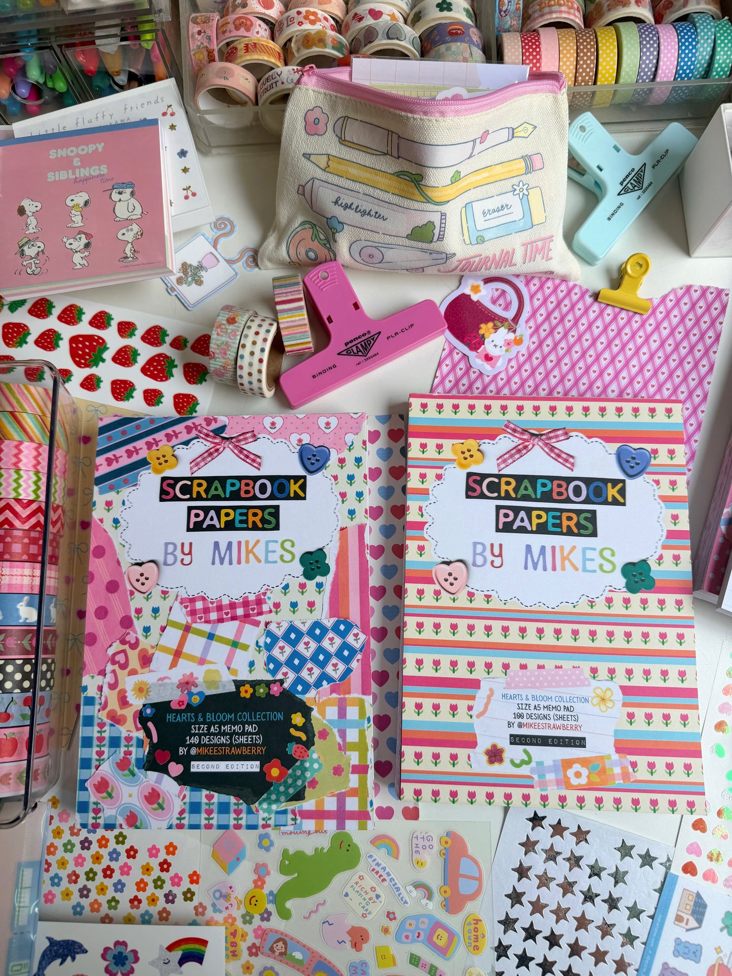 (PRE-ORDER) Scrapbook Memo Pad (2nd Edition) - "Hearts & Bloom Collection" - 100 sheets