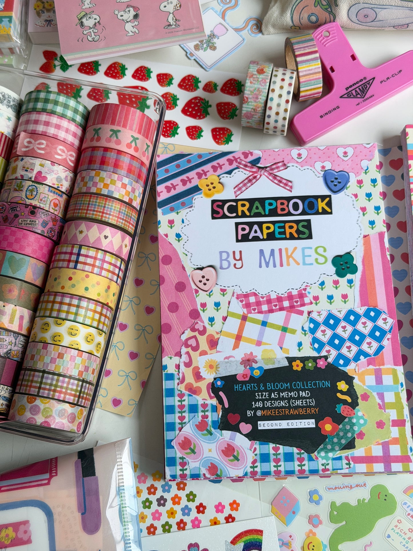 (PRE-ORDER) Scrapbook Memo Pad (2nd Edition) - "Hearts & Bloom Collection" - 100 sheets