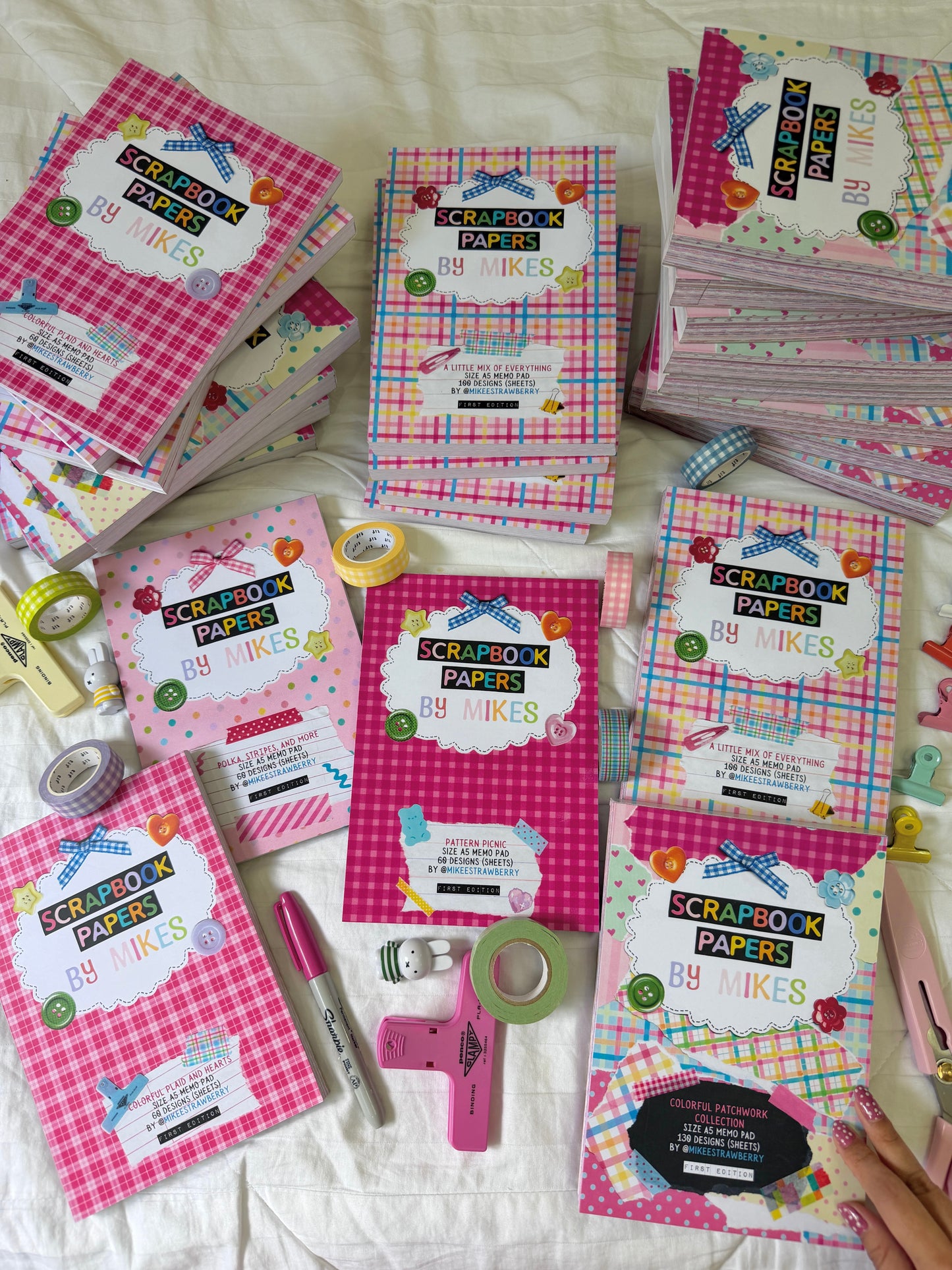 (PRE-ORDER) Scrapbook Memo Pad (1st Edition) - "Colorful Patchwork Collection" - 60 sheets