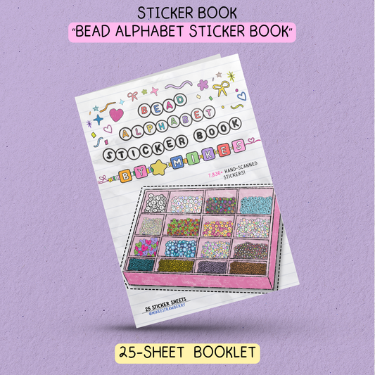 (PRE-ORDER) Bead Alphabet Sticker Book by Mikes - 25 sheets