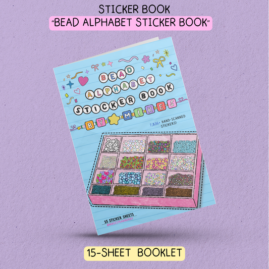 (PRE-ORDER) Bead Alphabet Sticker Book by Mikes - 15 sheets