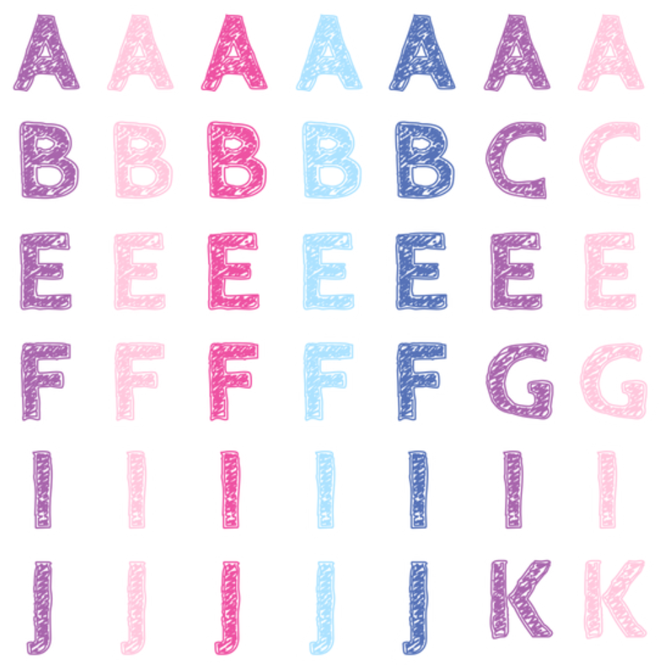 Sweet Doodle Alphabet Sticker Sheet