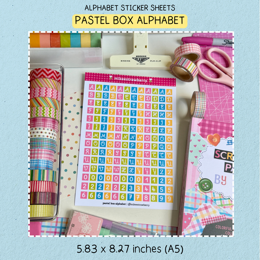 Pastel Box Alphabet Sticker Sheet