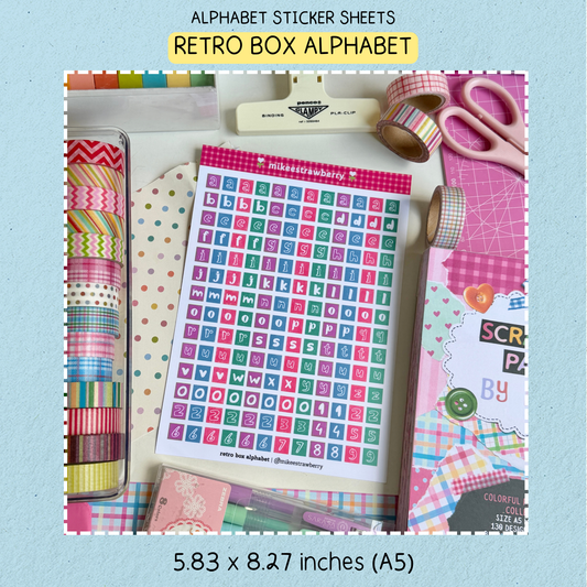Retro Box Alphabet Sticker Sheet