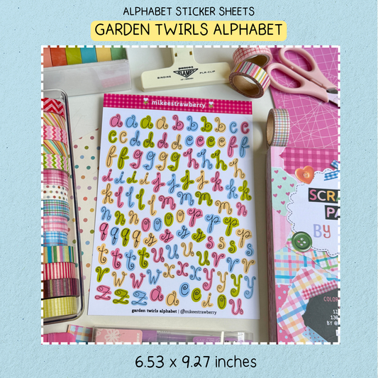 Garden Twirls Alphabet Sticker Sheet