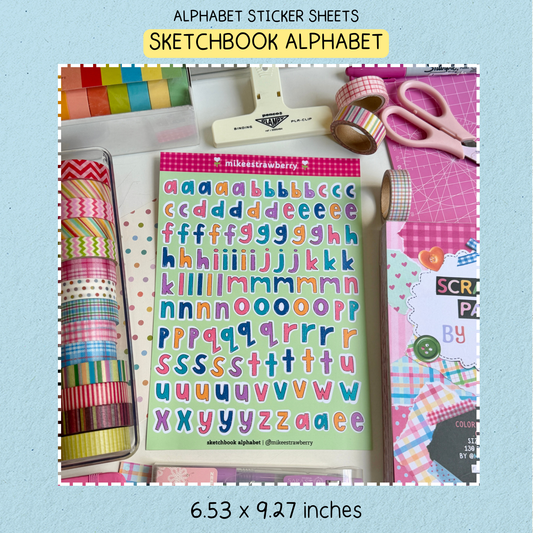 Sketchbook Alphabet Sticker Sheet