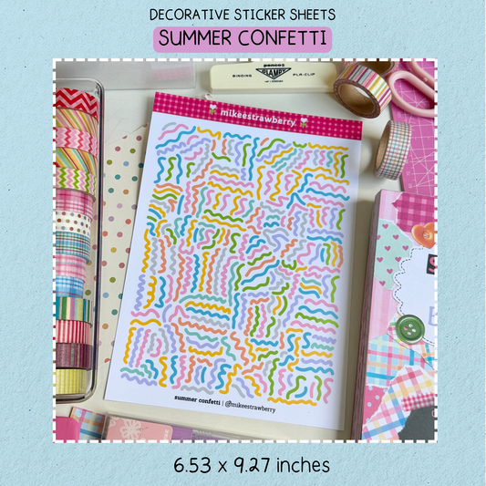 Summer Confetti Sticker Sheet