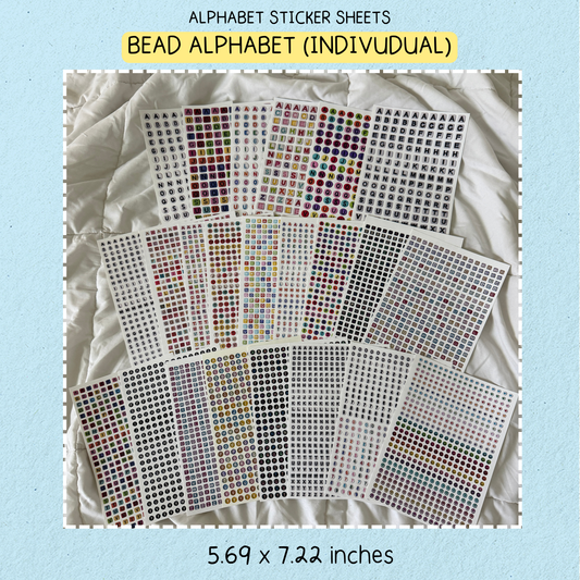 Bead Alphabet Sticker Sheet
