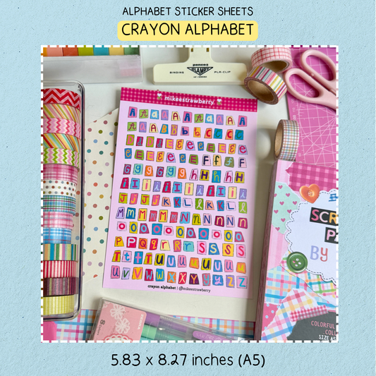 Crayon Alphabet Sticker Sheet