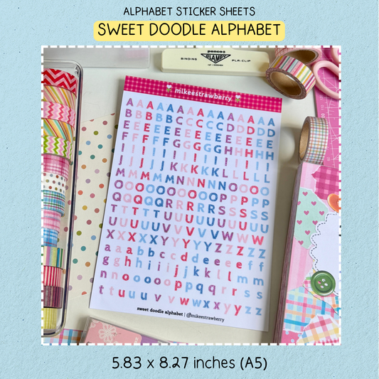 Sweet Doodle Alphabet Sticker Sheet
