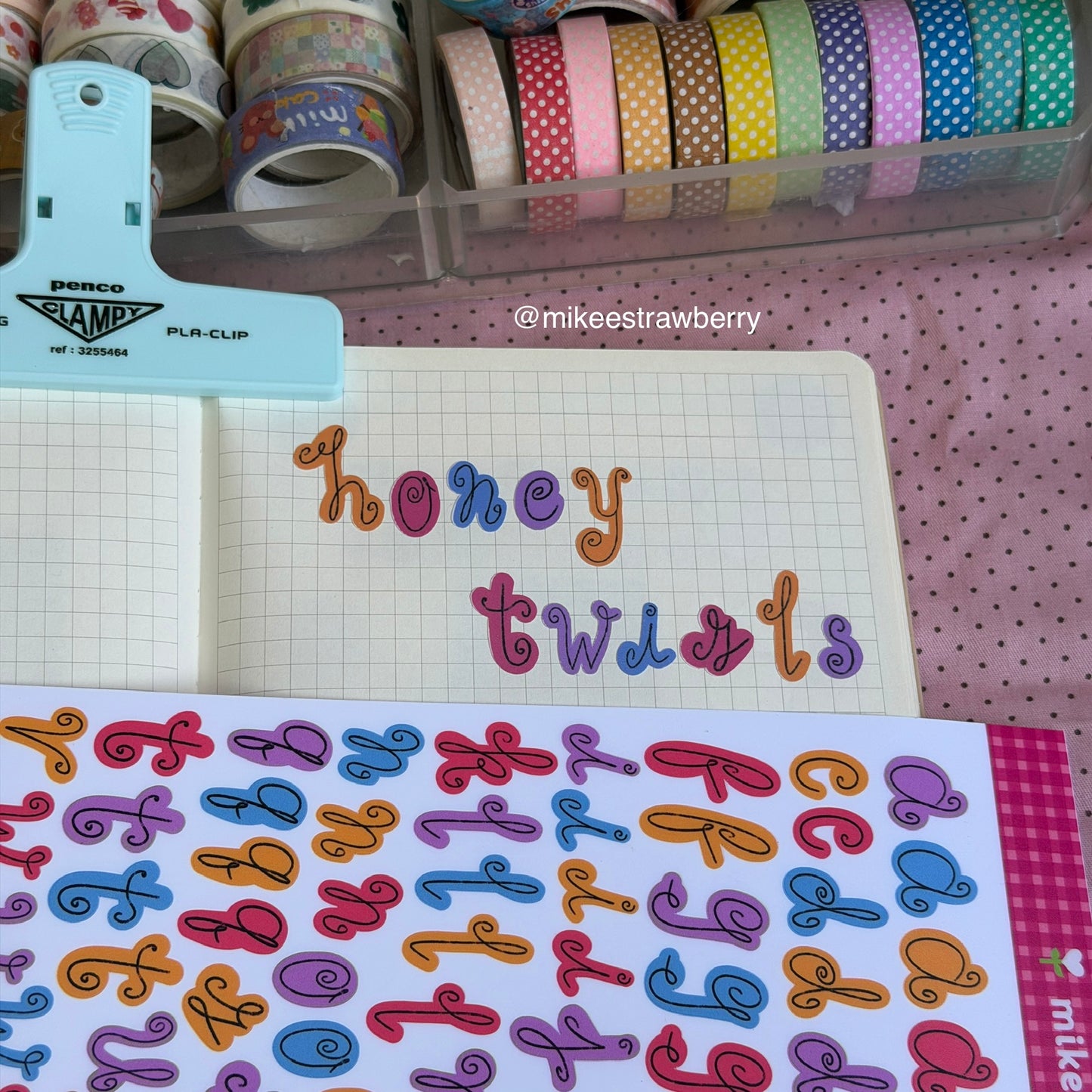 Honey Twirls Alphabet Sticker Sheet