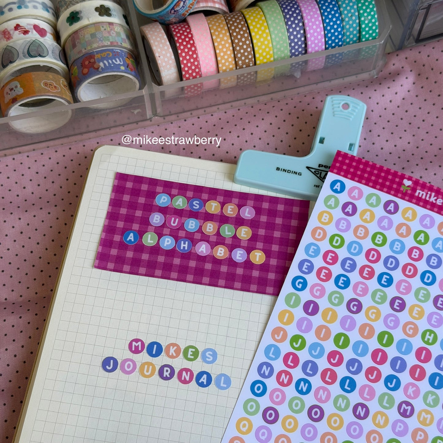 Pastel Bubble Alphabet Sticker Sheet
