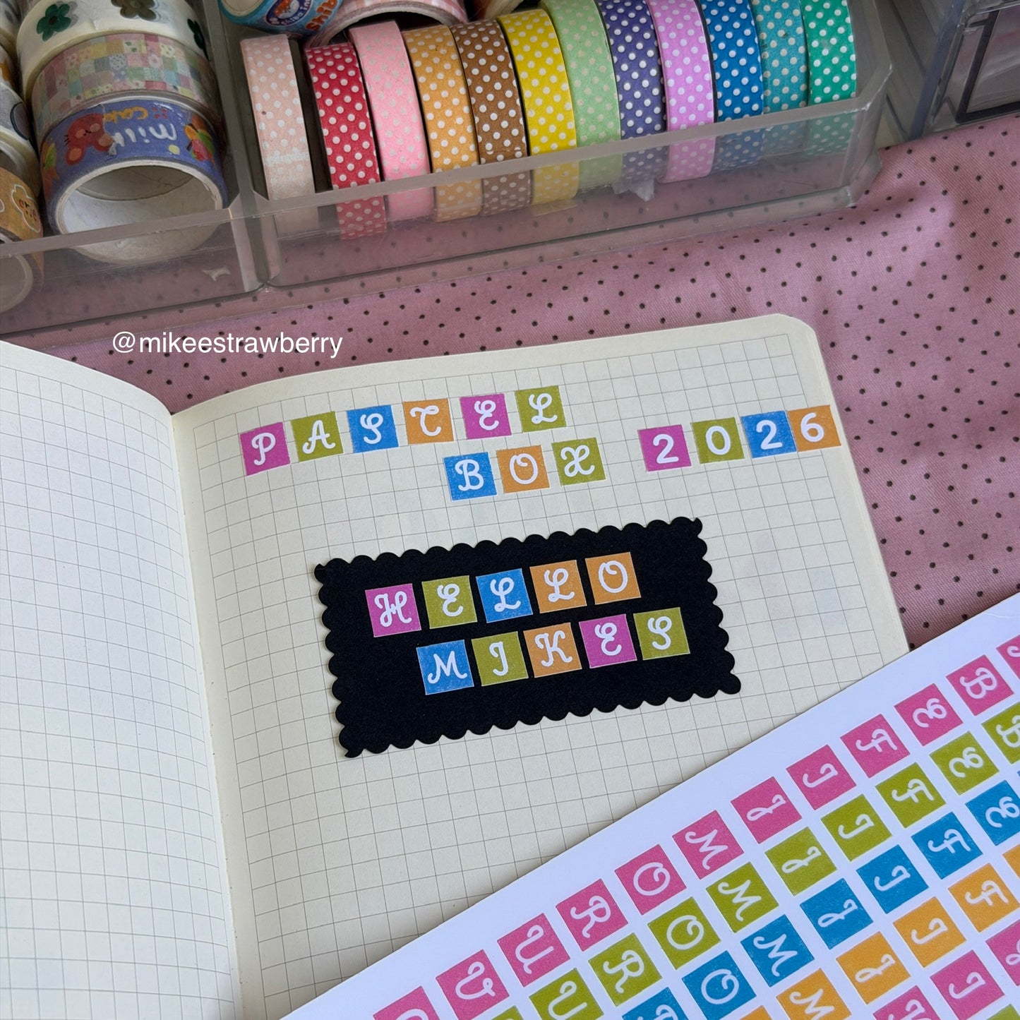 Pastel Box Alphabet Sticker Sheet